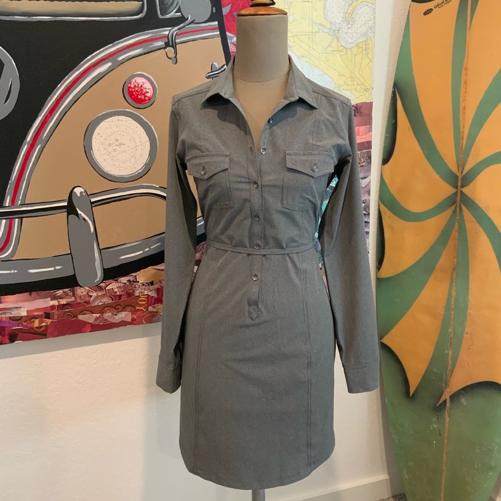 Eddie Bauer Long Sleeve Gray Dress
